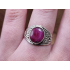Echt zilveren ring met robijn